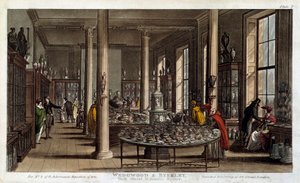 Vista interior de una tienda de porcelana Wedgwood en Londres
