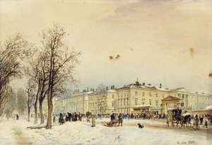 La estación del norte, Viena; Der Nordbahnhof, Wien, 1852 de Rudolf von Alt