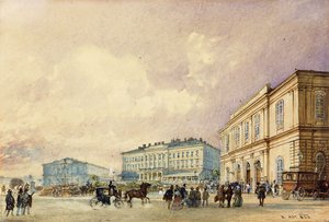La estación sur, Viena; Der Südbahnhof, Wien, 1852 de Rudolf von Alt