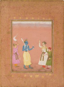 Un héroe saludado por príncipes, ilustrando el modo musical Kanada Ragini, c1680