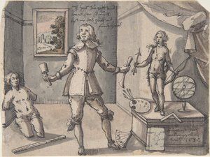 El artista en su estudio, 1636