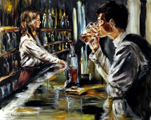 En el bar, 2021 (óleo sobre lino)