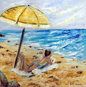 Día de playa, 2022 (óleo sobre cavas)