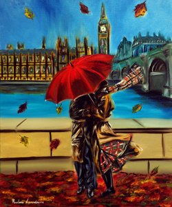 London Embrace, 2025 (óleo sobre lienzo)