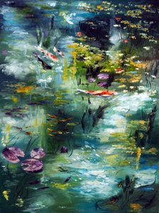 El estanque de Monet, 2021 (óleo sobre lienzo) de Ruslana Levandovska