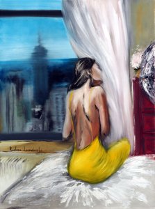 Pillow Talk, 2022 (óleo sobre lienzo) de Ruslana Levandovska