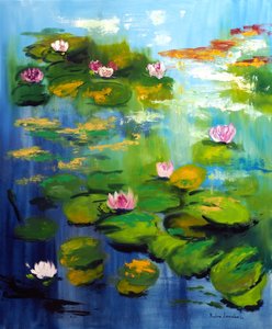 Nenúfares del jardín de Monet, 2021 (óleo sobre lienzo) de Ruslana Levandovska