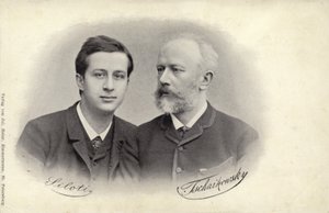 Retrato de Siloti y Tchaikovsky de Russian Photographer