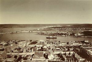La bahía Sur y Cabo Paul en Sebastopol (Sebastopol). Foto de albúmina, finales de 1850. Instituto de Historia de la Cultura Material, San Petersburgo de Russian Photographer