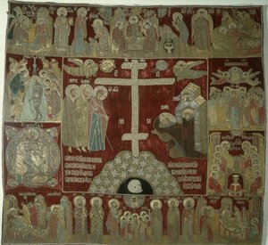 Aparición de la Virgen a San Sergio, 1525 de Russian School