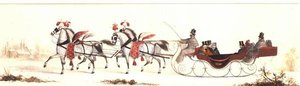 Trineo tirado por caballos de Russian School