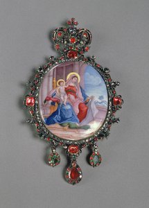 Panagia con miniatura de la Virgen y el Niño de Russian School