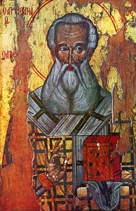 San Atanasio de Alejandría (óleo y oro sobre madera) de Russian School