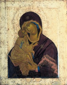 La Virgen del Don Icono de doble cara, c. 1390 de Russian icon.