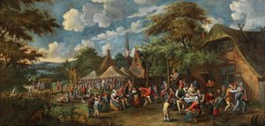 Feria del pueblo, alrededor de 1700 de Rutger Verburgh