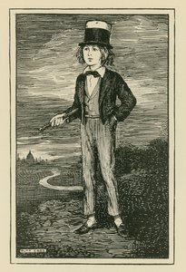 Un retrato imaginario de Charles Dickens de joven (grabado) de Ruth Cobb