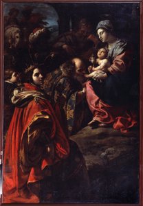 La Adoración de los Reyes Magos. Pintura de Rutilio Manetti (1571-1639). Óleo sobre tela. Arte italiano, estilo barroco. Museo Estatal de Arte, Ekaterimburgo, Rusia. de Rutilio Manetti