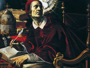 San Gregorio Magno, pintura de Rutilio Manetti (1571-1639), Italia de Rutilio Manetti