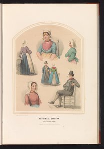 Traje tradicional de Noord-Beveland en Zelanda, 1857 Provincia de Zelanda. Noord Beveland (Isla) / XVIII (título sobre objeto)