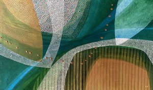 Flujo abstracto de oro verde de SAN STARLING