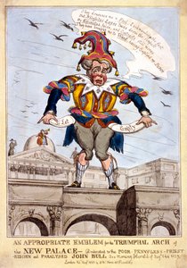 Un emblema apropiado para el arco triunfal del nuevo palacio de Buckingham, Londres, 1829 de SW Fores