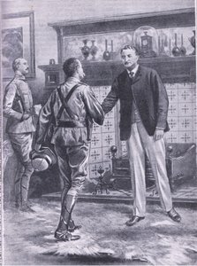 Cuando Kimberley fue liberado por French. General French y Cecil Rhodes (ilustración de Cassells Romance of Famous Lives, c.1940)
