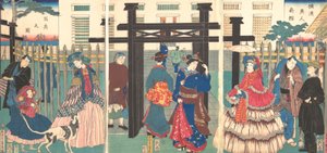 Establecimiento comercial extranjero en Yokohama de Sadahide Utagawa