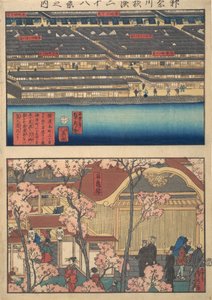 Dos vistas: Frente al mar en Kaigan-cho, 3-chome y 4-chome, y la entrada a...