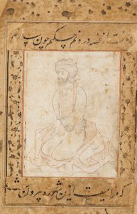 Derviche arrodillado sobre su abrigo, finales del siglo XVI-principios del siglo XVII de Sadiqi Beg