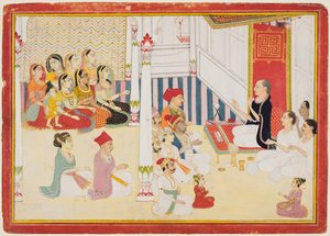 Maestro Jain Svetambara dando instrucción de Sahib Ram