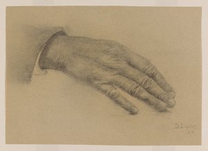 Estudio de la mano estirada