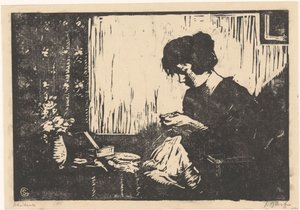 Mujer de la costura de Salomon Garf (signed by artist)