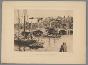 Vista del Puente Flaco en Amsterdam El Puente Flaco en Ámsterdam (título sobre el objeto) de Salomon Garf