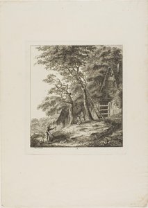 Pescadores con niños, lámina dos de Paysages Dédiés à M. Warelet de Salomon Gessner