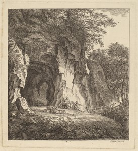 Dos pastores en un paisaje rocoso, 1764 de Salomon Gessner