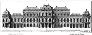Alzado de la fachada del jardín. de Salomon Kleiner