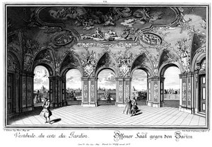 Vista del jardín desde la Sala Terrena de Salomon Kleiner