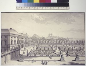 Página completa: Palacio de Liechtenstein, vista de los jardines hacia el sur