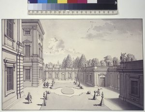 Página completa: vista de los jardines del Palacio de Liechtenstein