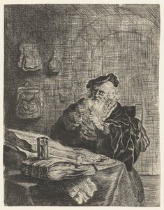 Hombre con una navaja de Salomon Koninck (attributed to)