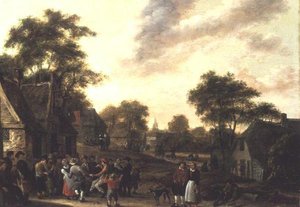 Campesinos alborotando de Salomon Rombouts