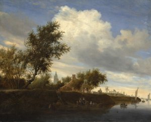 Ferry cerca de Gorinchem, 1646 de Salomon Ruysdael