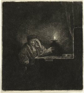 Estudiante en una Mesa a la Luz de las Velas de Salomon Savery