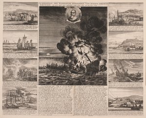 Portada que ilustra el viaje de Willem Isbrandtse Bontekoe a las Indias Orientales