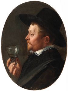 Retrato de un hombre con un roemer de Salomon de Bray