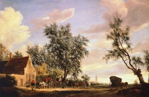 Posada del Cisne Blanco, de Salomon van Ruysdael (hacia 1602-1670) de Salomon van Ruisdael or Ruysdael