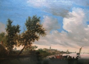 Paisaje fluvial con el castillo de Nijenrode de Salomon van Ruysdael