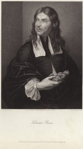 Retrato de Salvator Rosa (grabado) de Salvator (after) Rosa