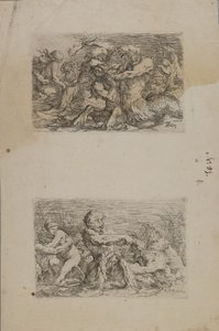 (Serie Figuritas) Dioses del río en lucha de Salvator Rosa