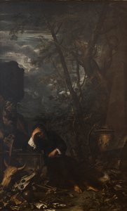 Demócrito en meditación de Salvator Rosa